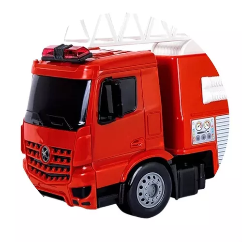 Brinquedo Caminhão Miniatura Bombeiros Resgate Vermelho A Fricção