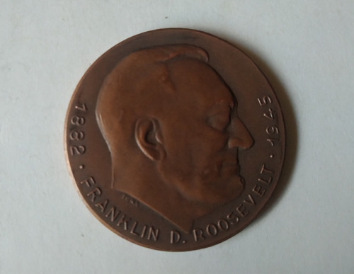 Medalla Escuela N° 171 Franklin Delano Roosevelt 1945 Cobre
