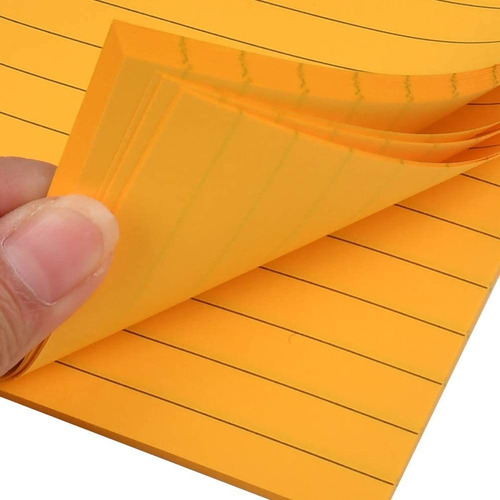 Foccts 6 Packs Lined Sticky Notes 4x6 Inches, Sticking Power