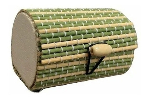 Mini Cofre Alhajero Joyero Caja Verde Bambú (9*5.5*5.5 Cm)