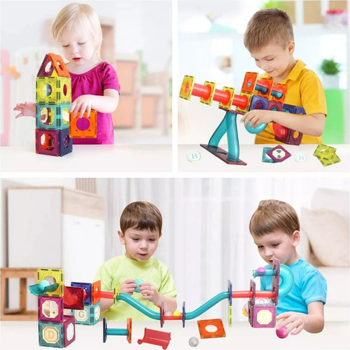 Pista De Bolitas Juego De Encaje Y Bloques Magnéticos 105pcs
