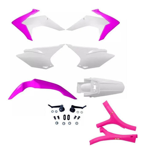 Kit Plástico Crf230 2015 Rosa Avtec Pink + Protetor Quadro