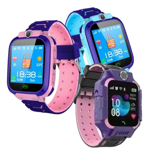 Relógio Smartwatch Q12 P/crianças Com Gps E Chip Segurança Cor Da Caixa Roxo