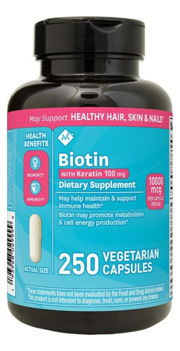 Health Benefits Biotin 10000mg  Con Keratina 100mg 250caps