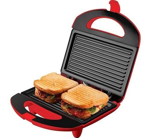 Imagem 4 de 6 de Sanduicheira Grill Cadence Vermelha Faz Carnes Ovos Mistos