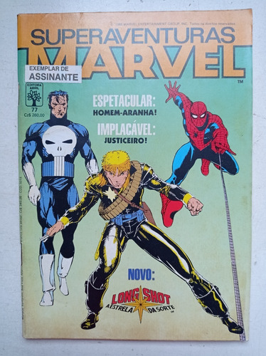 Superaventuras Marvel Nº 77 - Long Shot - Ed. Abril - 1988