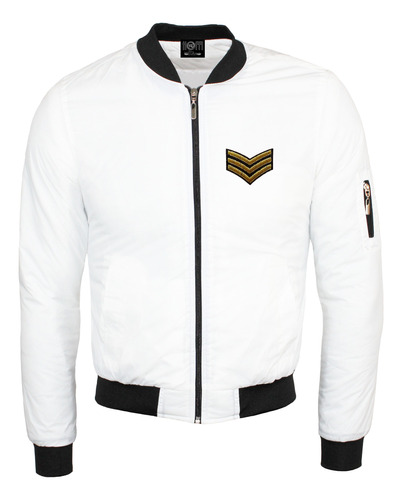 Chaqueta Bomber Hombre Bumper Bomper Piloto Blanca