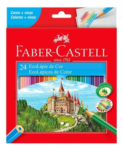 Lápis De Cor Ecolapis Ponta Max Faber Castell 24 cores