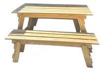 Comprar Mesa + 2 Bancos Plegable 120 Cm Quincho Madera - Pino Show