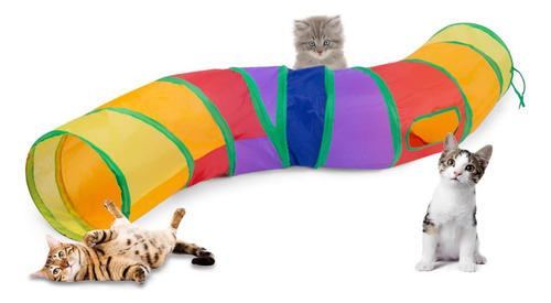 Túnel Em S Dobrável 1,25m X 25 Diâmetro Brinquedo Para Gato