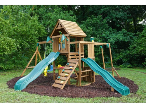 Juego Infantil De Madera Knightbridge Con Doble Resbaladilla