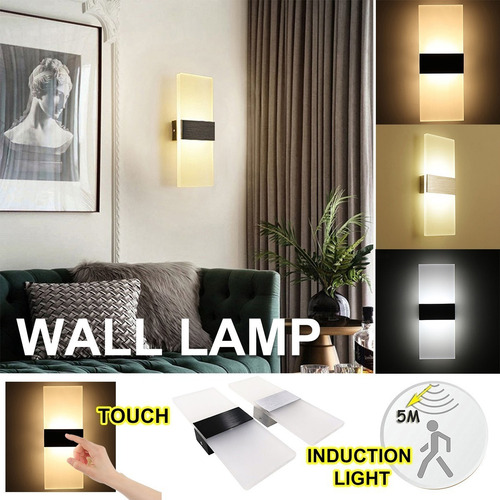 R Lámpara De Pared Moderna Led Pir Sensor De Movimiento Luz