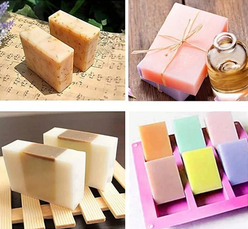 6 Moldes Rectangulares De Silicona Con 6 Cavidades Para Jabo