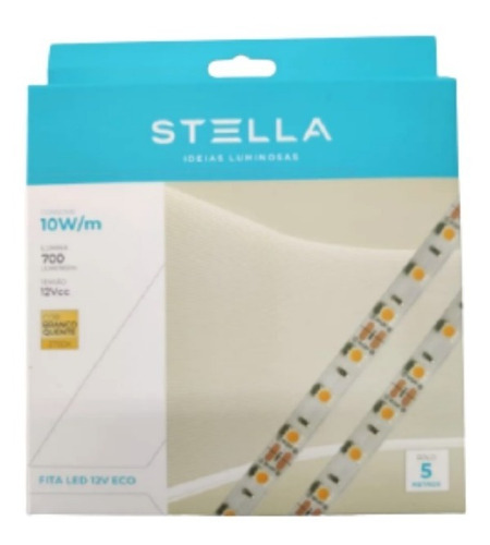 Imagem 2 de 7 de Kit 5 Fita Led Stella 10w/m 2700k Ip20 12v Sth7814/27