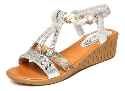 Sandalias Transpirables Con Talón De Diamante De Agua