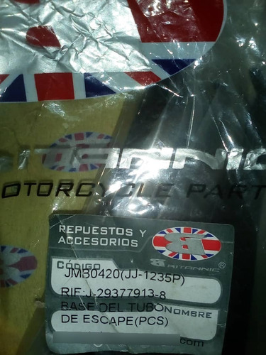Imagen 3 de 3 de Base De Tubo De Escape Moto Jaguar
