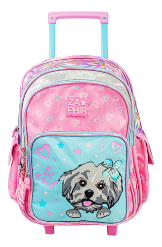 Mochila Con Carro Escolar Brillitos Perrito Zaphir Kids