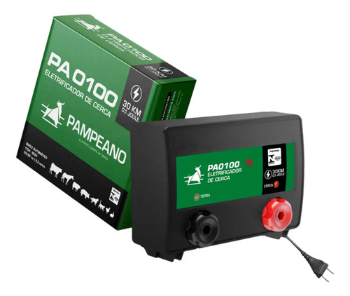 Cerca Eletrica Rural Choque 30km Pampeano bivolt automatico , Boi, cães, gato,