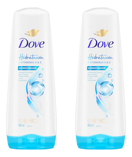 Pack Acondicionador Dove Hidratación Vitaminas A Y E 400 Ml