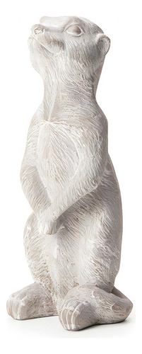 Escultura Decorativa Suricato Em Cimento 30cm 15499 Mart Cor Branco