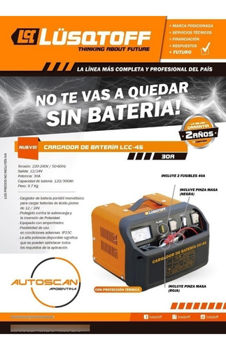 Cargador De Bateria Autos 120-300ah Lusqtoff 30 Amp 12v/24v