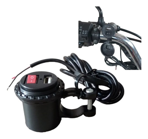 Cargador Usb Con Switch 2 Amp. Para Moto 