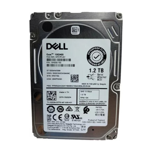 Disco Duro 1.2tb Exos Dell 0g2g54 2.5 Sas 10k 12gbps  (Reacondicionado)