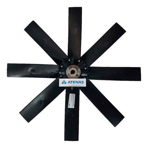 Pala Axial Polipropileno 60cm. Eje 19 Mm. 8 Aspas 45º Atenas Color Negro