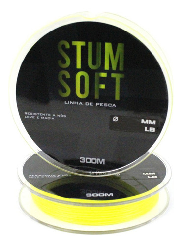 Linha Monofil Albatroz Stum Soft 0,25mm (6,2kg) - 300 Metros Cor Yellow