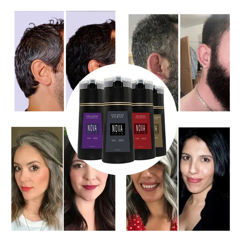 Shampoo De Coloração Instantânea Nova Hair Coloring Shampoo