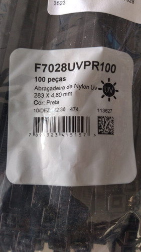 Imagem 3 de 3 de Presilha 283x4,8 Mm Preta 300und F7028