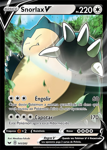 Snorlax-v (141/202) - Carta Avulsa Pokemon