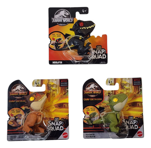 Jurassic World Snap Squad Indoraptor, Velociraptor Y Mas