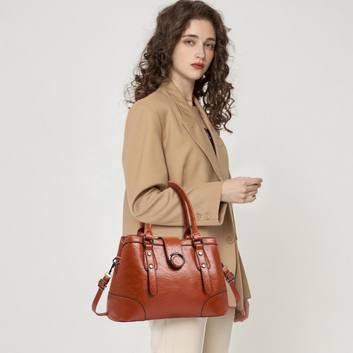 Set De Bolsa Y Cartera Pu Piel Gran 2 Piezas Moda