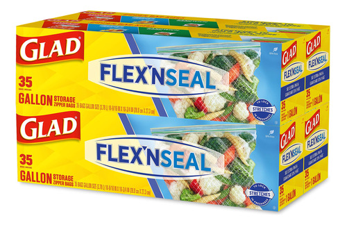 Glad Flex'n Seal Bolsas De Plstico Para Almacenamiento De Al