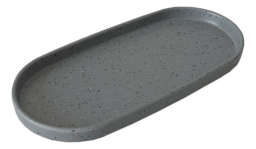 Bandeja Prato Oval 24 X 12cm Melamina Multiuso Cor Cinza