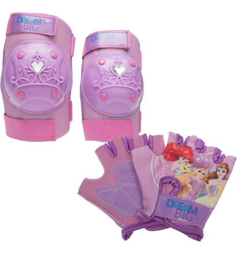 Set Protecciones Princesas Coderas Rodilleras Guantes Niñas