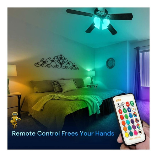 Imagem 5 de 10 de Kit 10 Lampadas Rgb Decorativa 16 Cores Com Controle Remoto