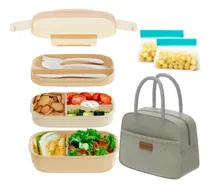 Comprar Set De Loncheras Bento Jbgoyon, 3 Recipientes Apilables Para