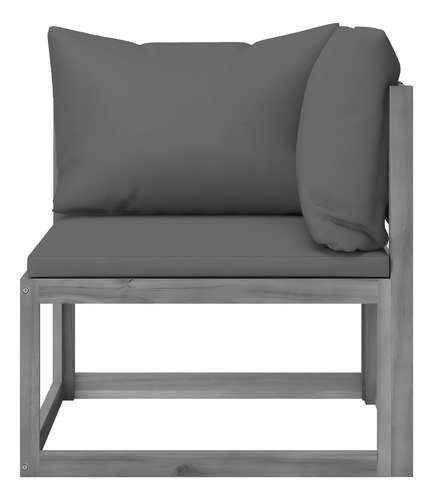 Sala Lounge De Jardín De 6 Pza De Madera De Acacia M3 Color Gris