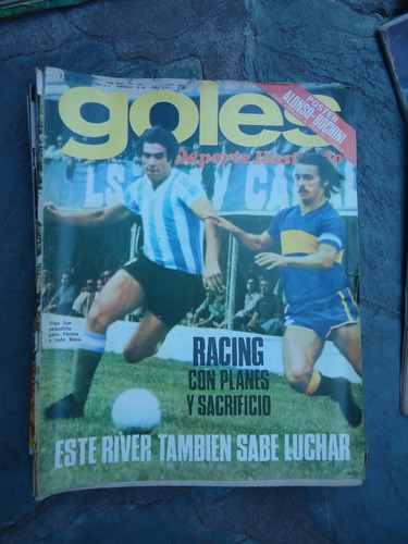 Goles 1367 25/3/75 Racing Riv Poster Bochini Alonso Carrasco