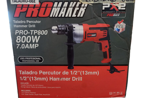 Taladro Percutor 1/2  800w Promaker