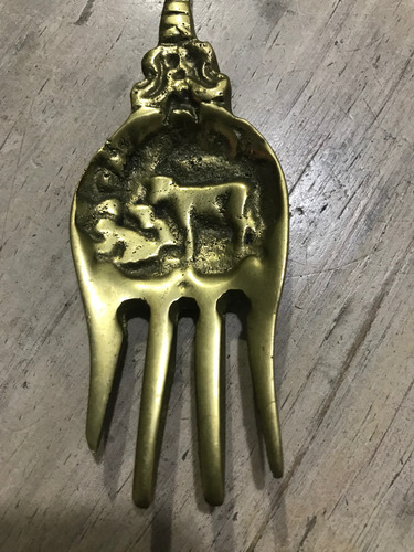 Tenedor D Bronce. Decoración. Holanda Dorado (Usado)