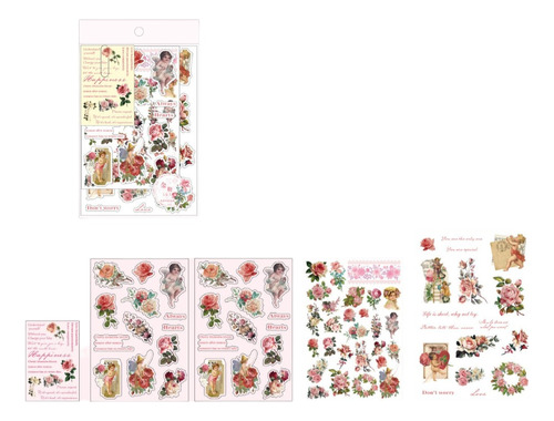 Set Stickers Mensajes Románticos Vintage  Scrapbook Collages