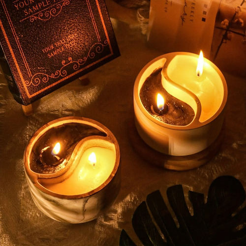 Molde De Silicona Concrete Taichi Candle Cup Diy Yinyang Gyp
