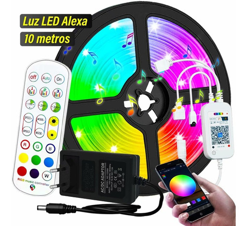 Tira Led Rgb Wifi 10 Metros Led Alexa Luces Led 5050