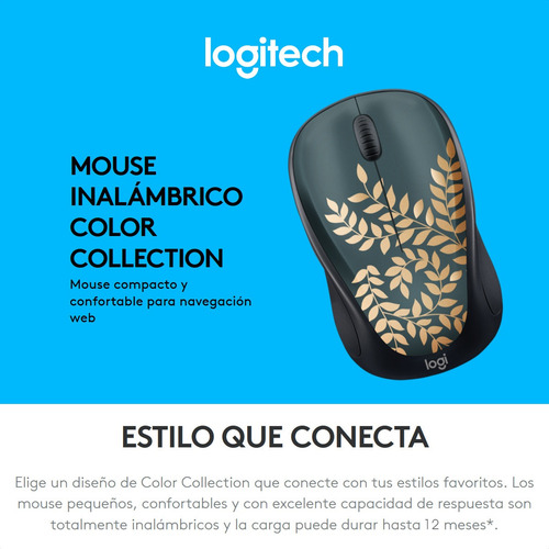 Logitech M317c Collection, Mouse Inalámbrico/ Confortable