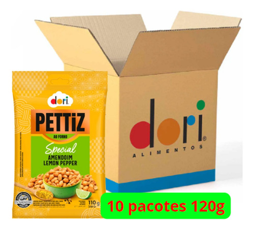 Amendoim Super Crocante Pettiz (lemon Pepper) = Kit 10x 110g