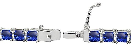 B. Brillante Pulsera De Tenis Clásica Cuadrada De Corte Prin