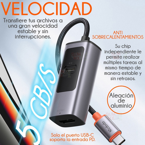 Hub Usb C Mcdodo Adaptador Multipuerto Hdmi 8k Pd 100w 5gbps